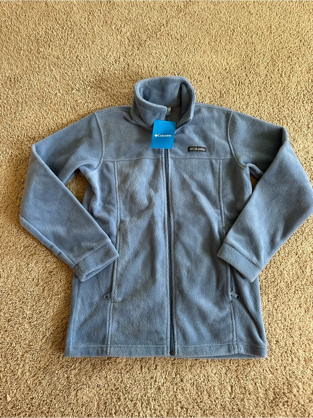 Columbia Kids Gray-Blue Fleece Full-Zip Jacket.
